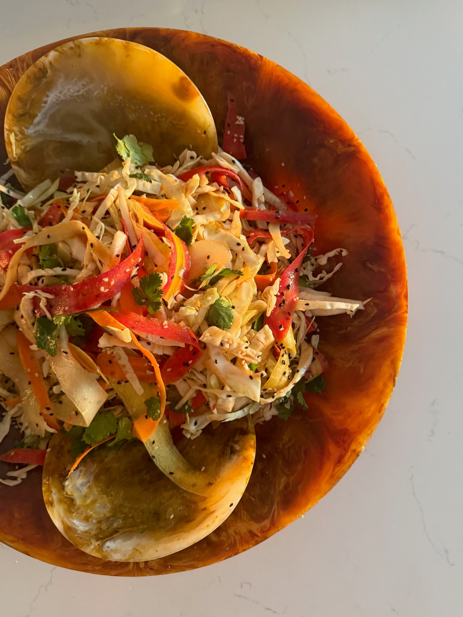 Celene Cuisine: Spring Colorful Ribboned Carrot + Cabbage Slaw | Gee Beauty